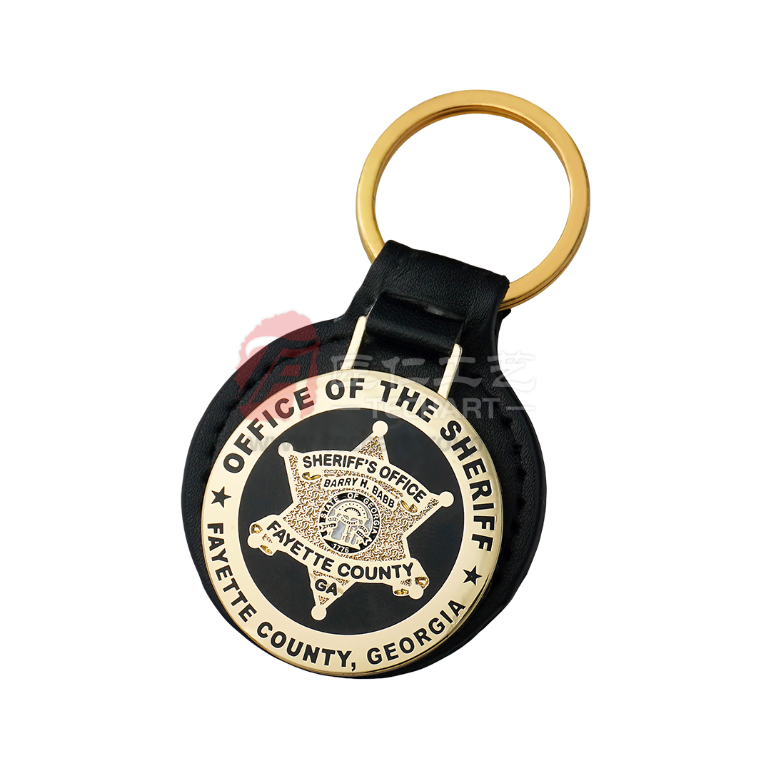 Sheriff's Office Metal Key Chain with Leather.jpg