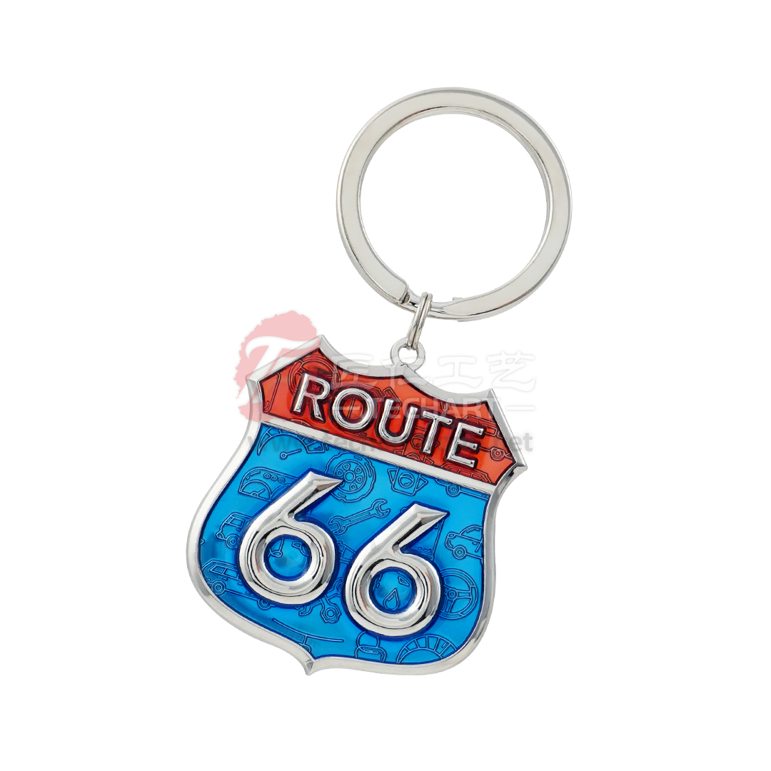 Route 66 Soft Enamel Metal Key Chain.jpg