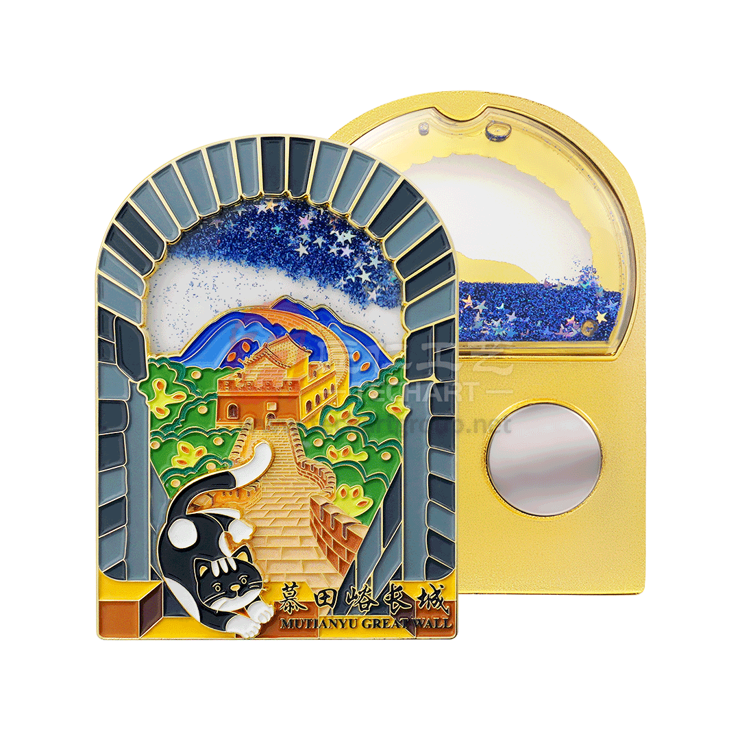 Custom Flowsand Mutianyu Great Wall Tourism Fridge Magnet.gif