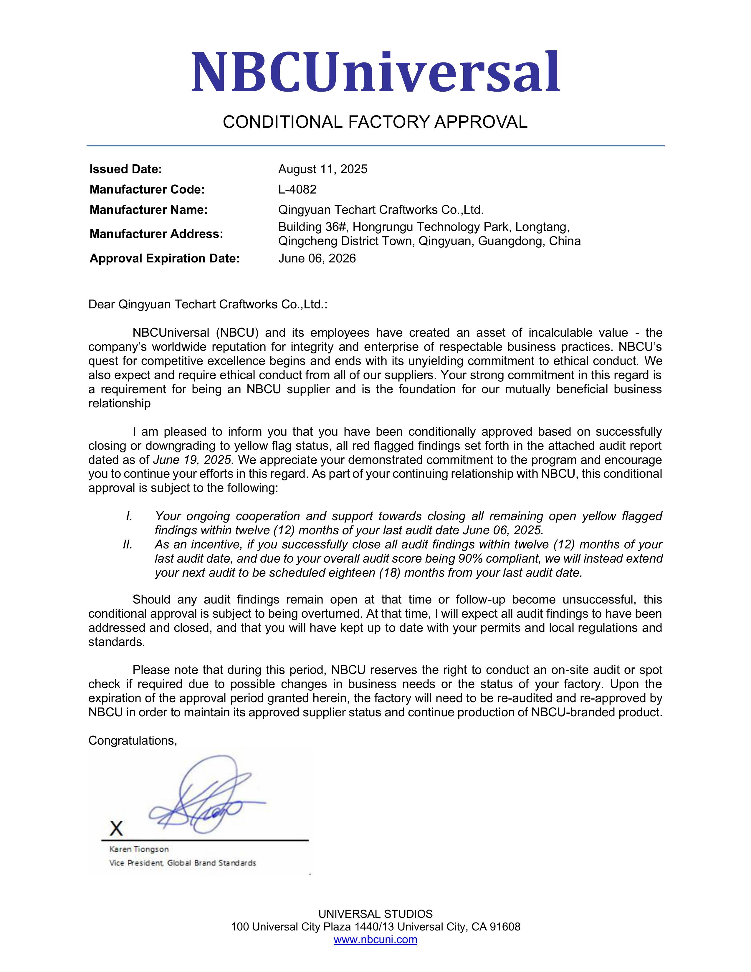 L-4082 Qingyuan Techart Craftworks Co