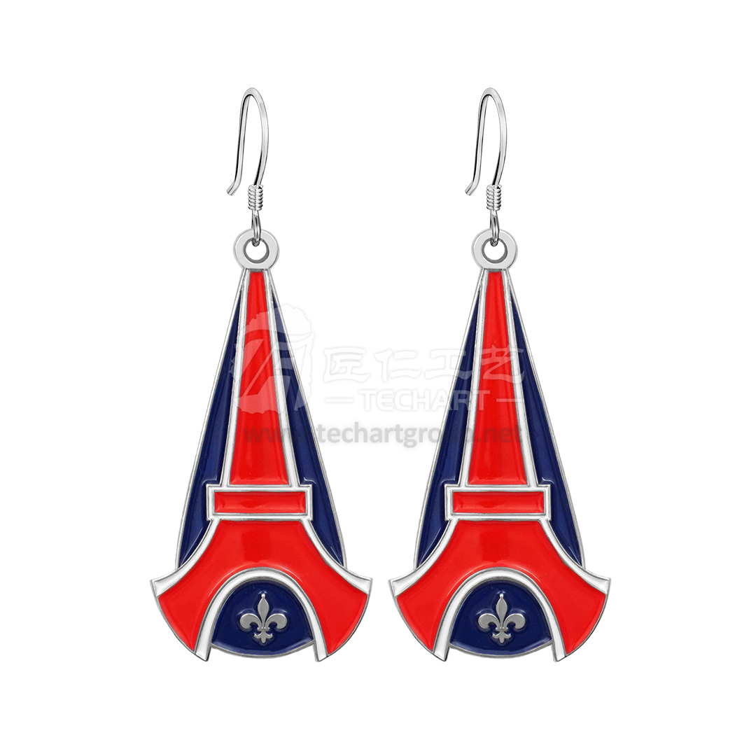 Eiffel Tower soft Enamel Earrings .jpg