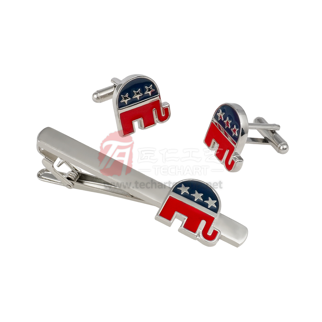 Republican Party emblem tie clips and cufflinks .jpg